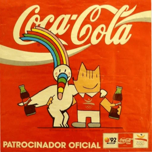 Cobi y Curro, patrocinio oficial de Coca-Cola en 1992